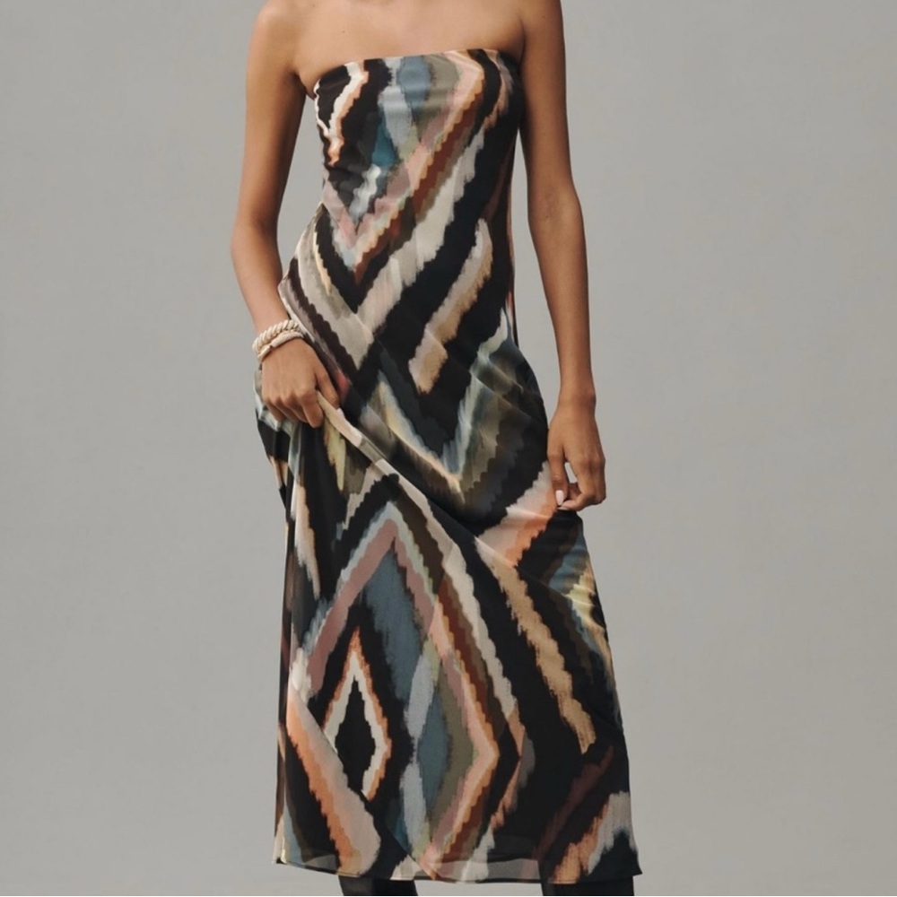 Anthropologie Multicolor Chevron Dress